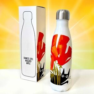 Stainless Steel Insulated Bottle with Cat Design